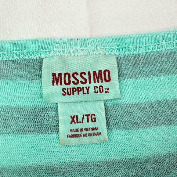 Mossimo Supply Co. Green Gray Striped Long Sleeve Henley Style Tee Size XL - Picture 3 of 6